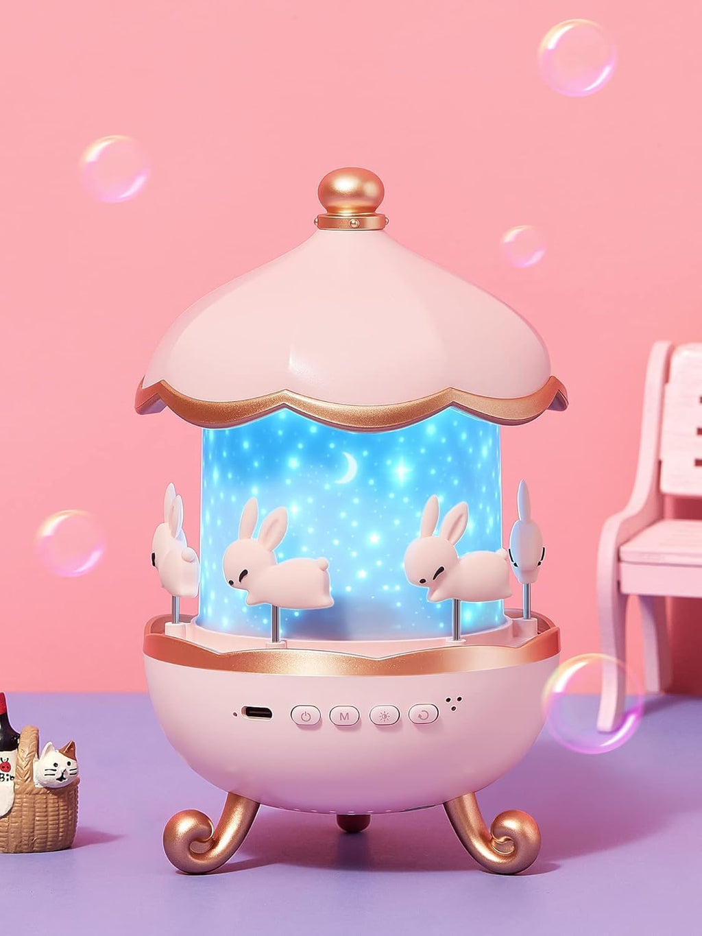 Bunny's Carousel Rotating LED Night Light